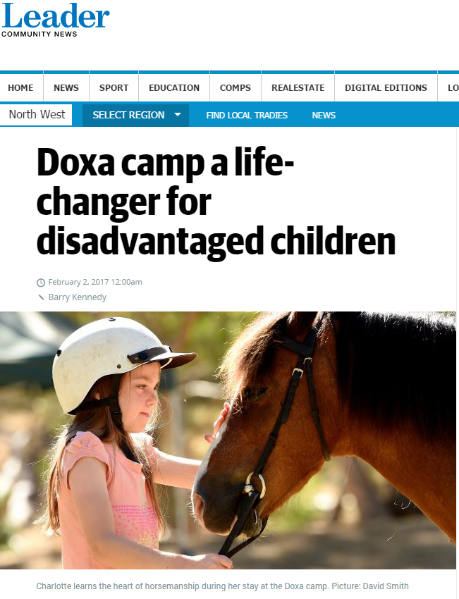 Screenshot of Doxa article in Macedon Ranges Leader
