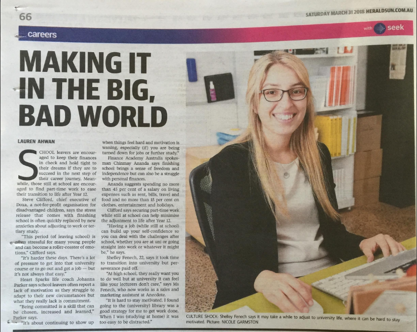 Herald Sun- Making It In The Big, Bad World