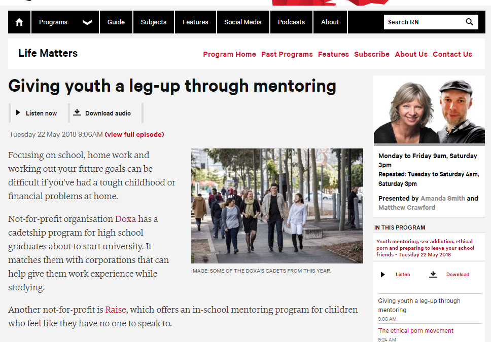 ABC Radio National Life Matters – Cadetship